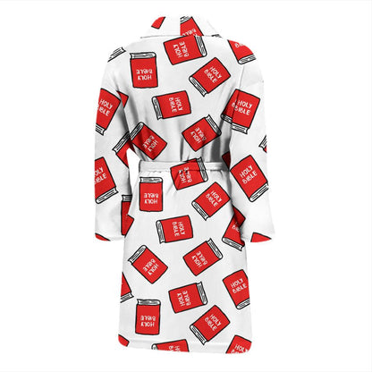 Bible Pattern Print Design 03 Men Bathrobe-JORJUNE.COM