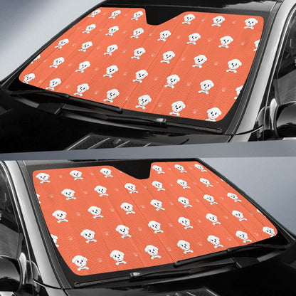 Bichons Frise Pattern Print Design 02 Car Sun Shade-JORJUNE.COM