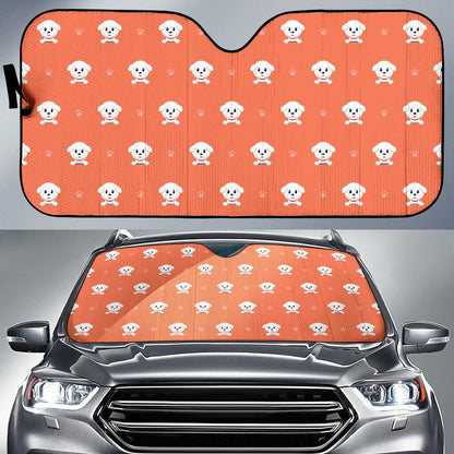 Bichons Frise Pattern Print Design 02 Car Sun Shade-JORJUNE.COM