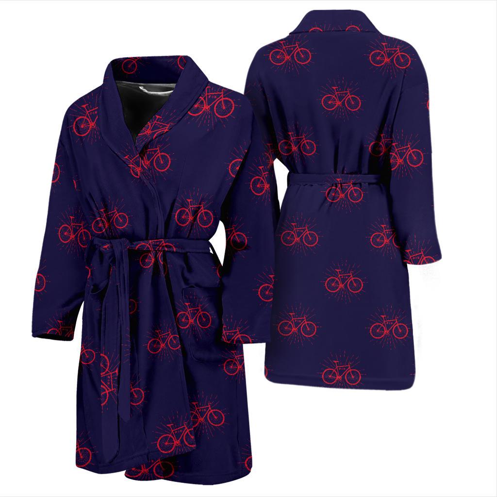 Bicycle Pattern Print Design 01 Men Bathrobe-JORJUNE.COM