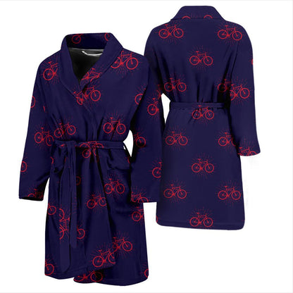 Bicycle Pattern Print Design 01 Men Bathrobe-JORJUNE.COM