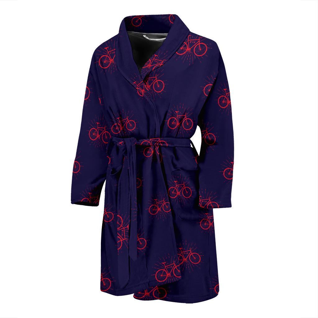 Bicycle Pattern Print Design 01 Men Bathrobe-JORJUNE.COM