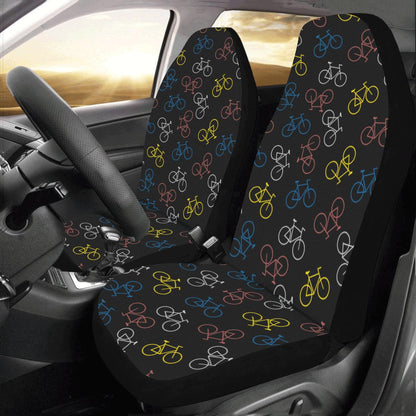 Bicycle Pattern Print Design 03 Car Seat Covers (Set of 2)-JORJUNE.COM