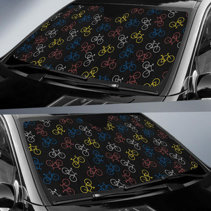 Bicycle Pattern Print Design 03 Car Sun Shade-JORJUNE.COM