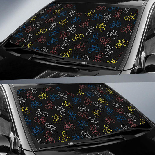 Bicycle Pattern Print Design 03 Car Sun Shade-JORJUNE.COM