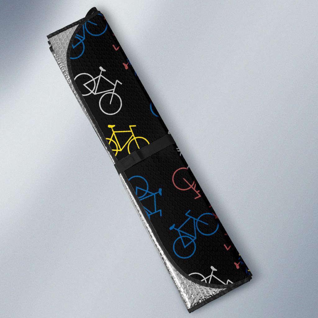 Bicycle Pattern Print Design 03 Car Sun Shade-JORJUNE.COM