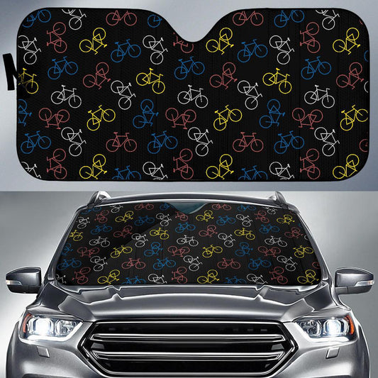 Bicycle Pattern Print Design 03 Car Sun Shade-JORJUNE.COM