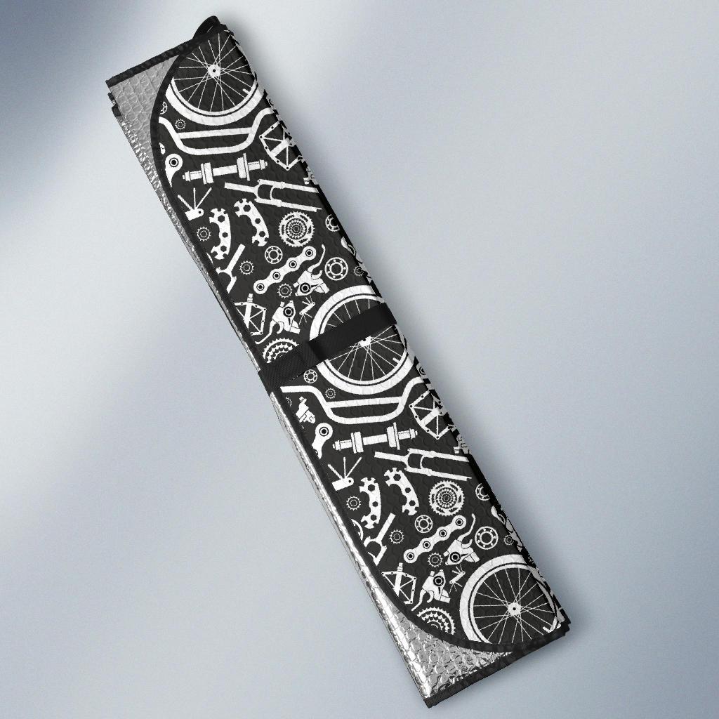 Bicycle Tools Pattern Print Design 02 Car Sun Shade-JORJUNE.COM
