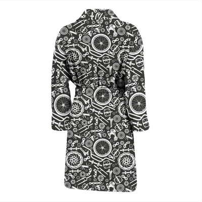 Bicycle Tools Pattern Print Design 02 Men Bathrobe-JORJUNE.COM