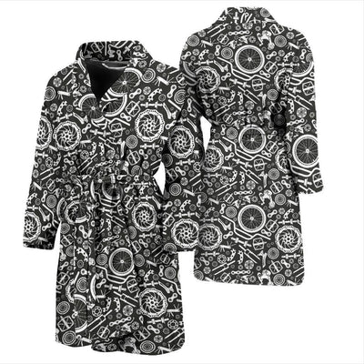 Bicycle Tools Pattern Print Design 02 Men Bathrobe-JORJUNE.COM