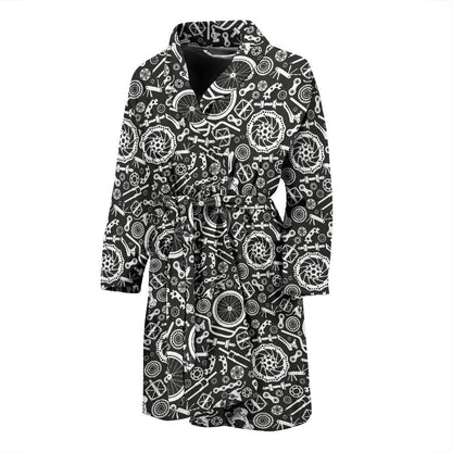Bicycle Tools Pattern Print Design 02 Men Bathrobe-JORJUNE.COM