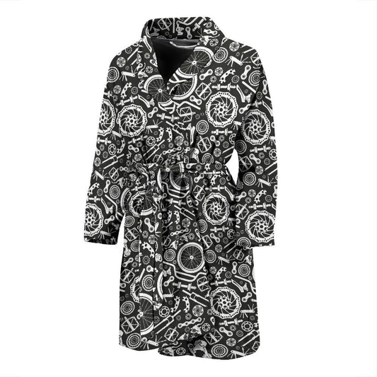 Bicycle Tools Pattern Print Design 02 Men Bathrobe-JORJUNE.COM
