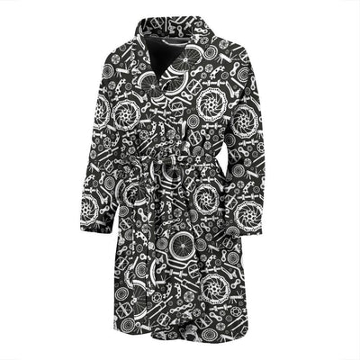 Bicycle Tools Pattern Print Design 02 Men Bathrobe-JORJUNE.COM