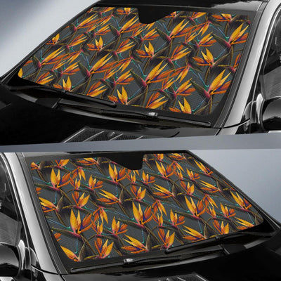 Bird Of Paradise Pattern Print Design 01 Car Sun Shade-JORJUNE.COM