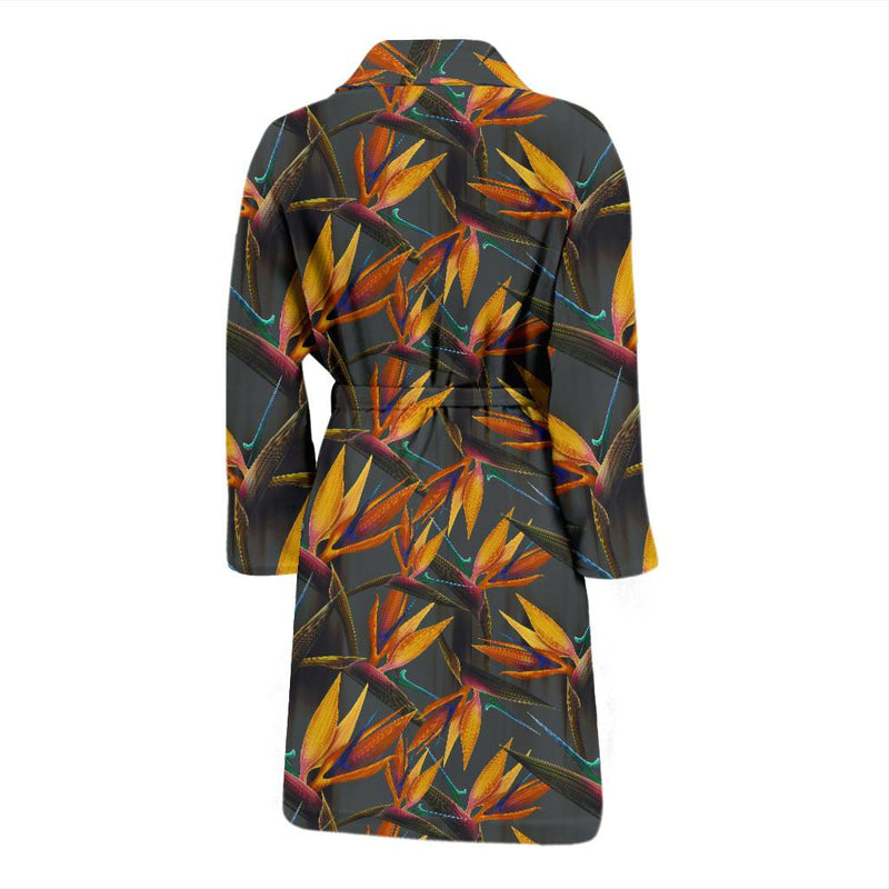 Bird Of Paradise Pattern Print Design 01 Men Bathrobe-JORJUNE.COM