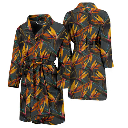Bird Of Paradise Pattern Print Design 01 Men Bathrobe-JORJUNE.COM