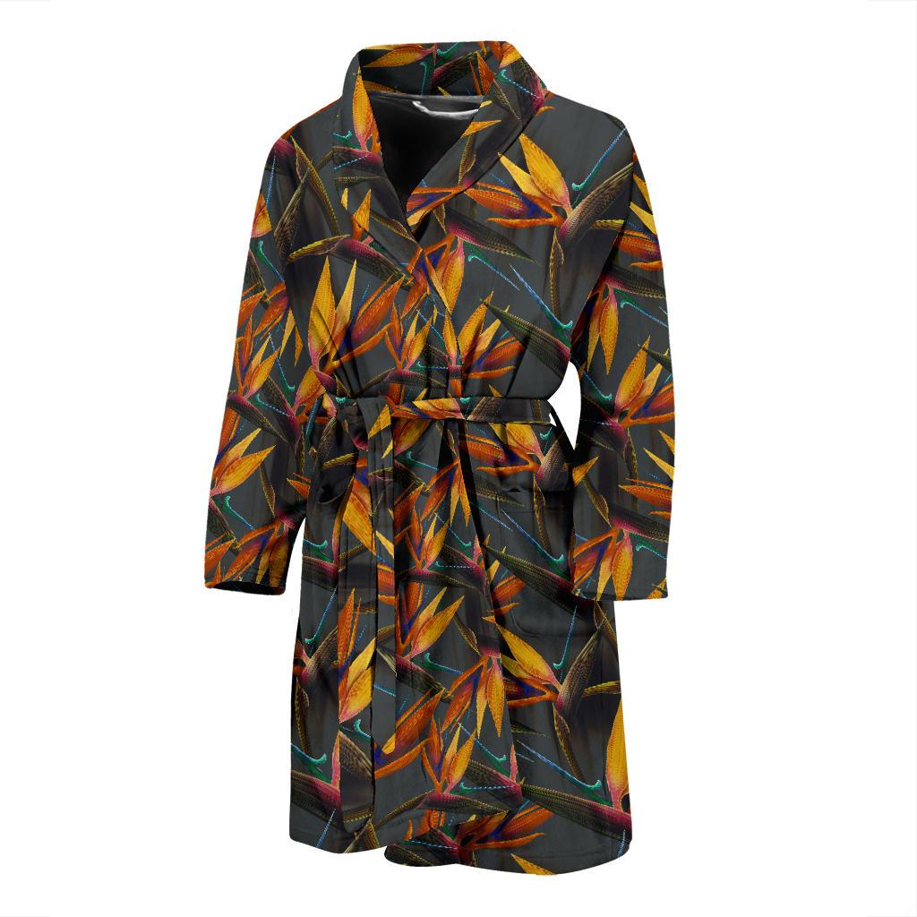 Bird Of Paradise Pattern Print Design 01 Men Bathrobe-JORJUNE.COM