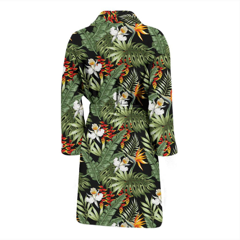 Bird Of Paradise Pattern Print Design 02 Men Bathrobe-JORJUNE.COM