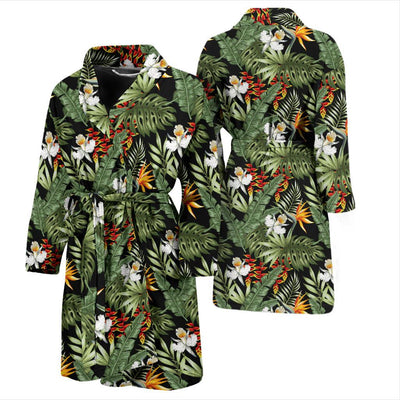 Bird Of Paradise Pattern Print Design 02 Men Bathrobe-JORJUNE.COM