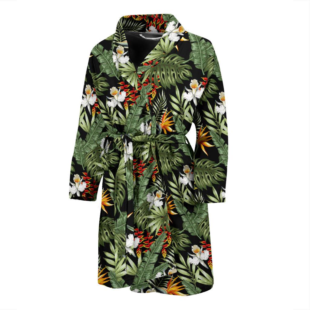 Bird Of Paradise Pattern Print Design 02 Men Bathrobe-JORJUNE.COM