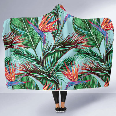 Bird Of Paradise Pattern Print Design BOP01 Hooded Blanket-JORJUNE.COM