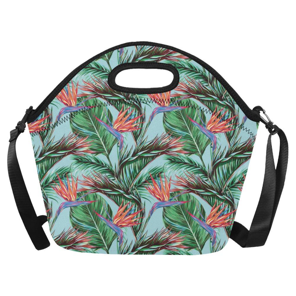 Bird Of Paradise Pattern Print Design BOP01 Neoprene Lunch Bag-JorJune