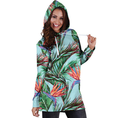 Bird Of Paradise Pattern Print Design BOP01 Women Hoodie Dress