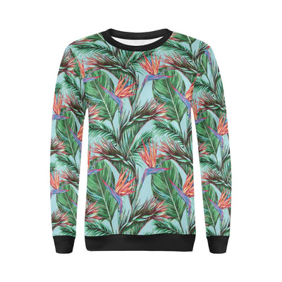 Bird Of Paradise Pattern Print Design BOP01 Women Long Sleeve Sweatshirt-JorJune