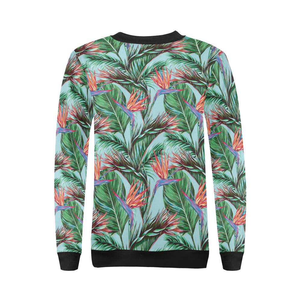 Bird Of Paradise Pattern Print Design BOP01 Women Long Sleeve Sweatshirt-JorJune