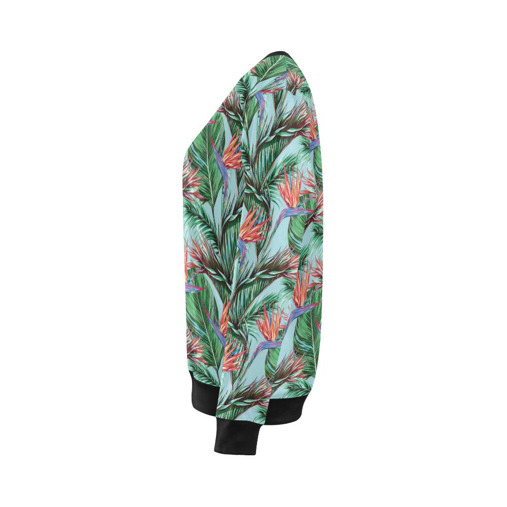 Bird Of Paradise Pattern Print Design BOP01 Women Long Sleeve Sweatshirt-JorJune