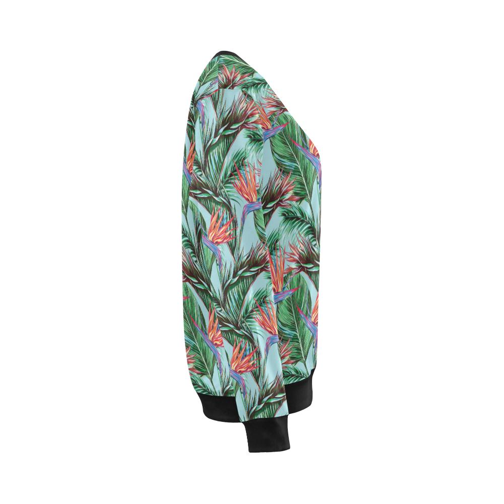 Bird Of Paradise Pattern Print Design BOP01 Women Long Sleeve Sweatshirt-JorJune