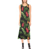 Bird Of Paradise Pattern Print Design BOP010 Sleeveless Open Fork Long Dress