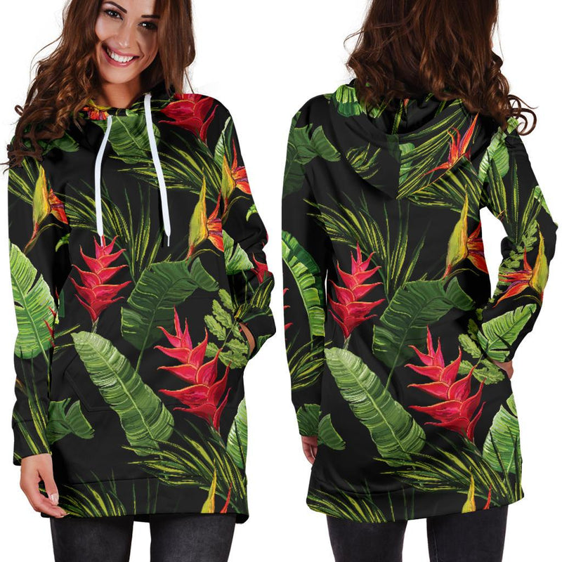 Bird Of Paradise Pattern Print Design BOP010 Women Hoodie Dress