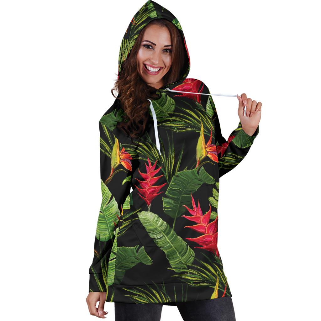 Bird Of Paradise Pattern Print Design BOP010 Women Hoodie Dress