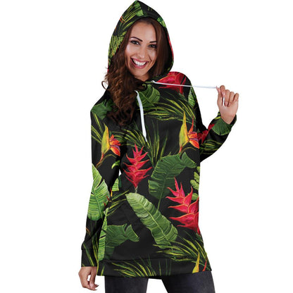 Bird Of Paradise Pattern Print Design BOP010 Women Hoodie Dress