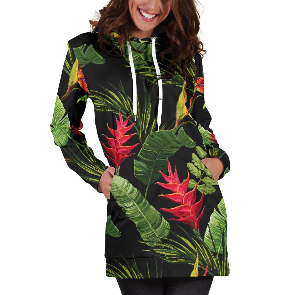 Bird Of Paradise Pattern Print Design BOP010 Women Hoodie Dress