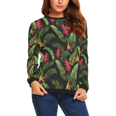 Bird Of Paradise Pattern Print Design BOP010 Women Long Sleeve Sweatshirt-JorJune