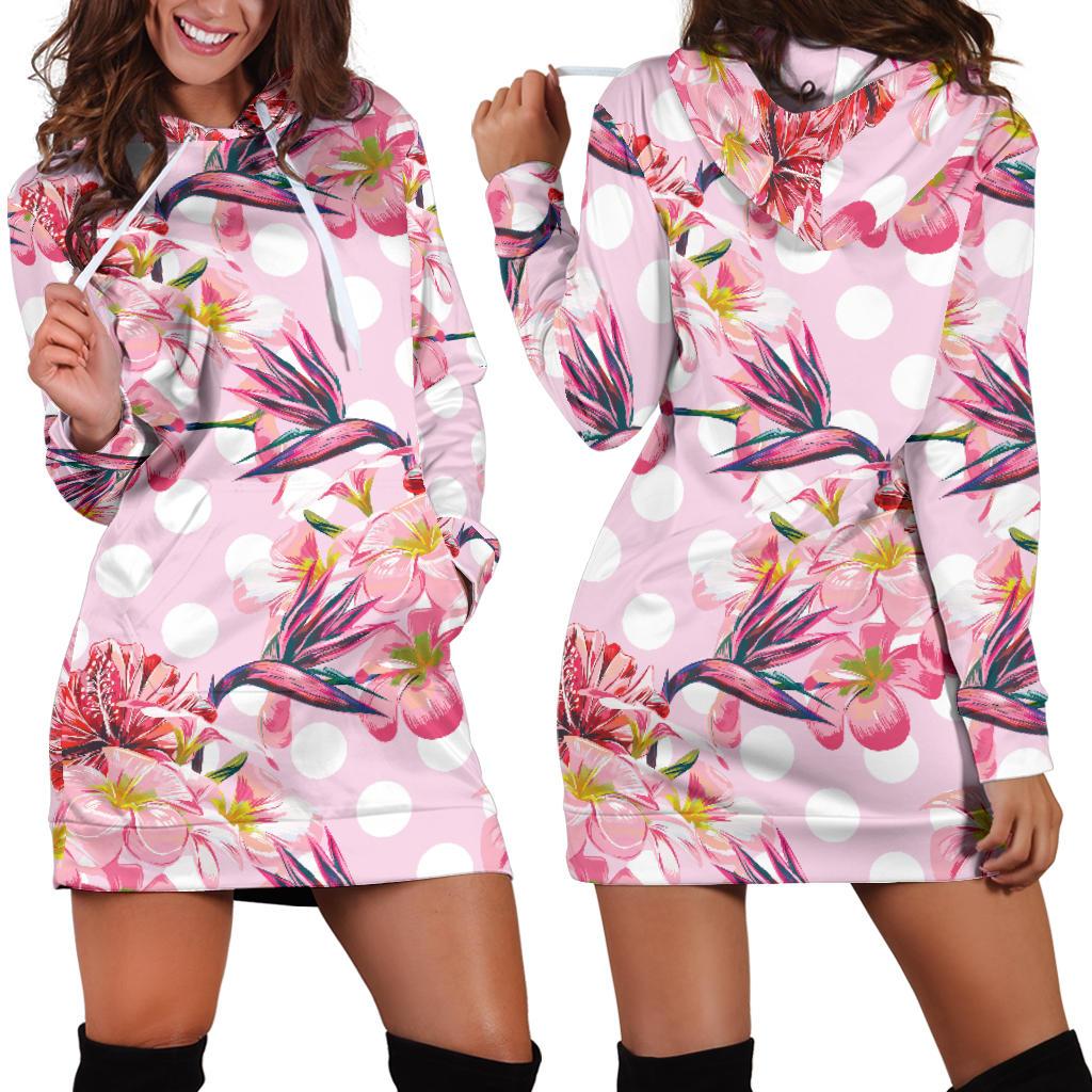 Bird Of Paradise Pattern Print Design BOP011 Women Hoodie Dress