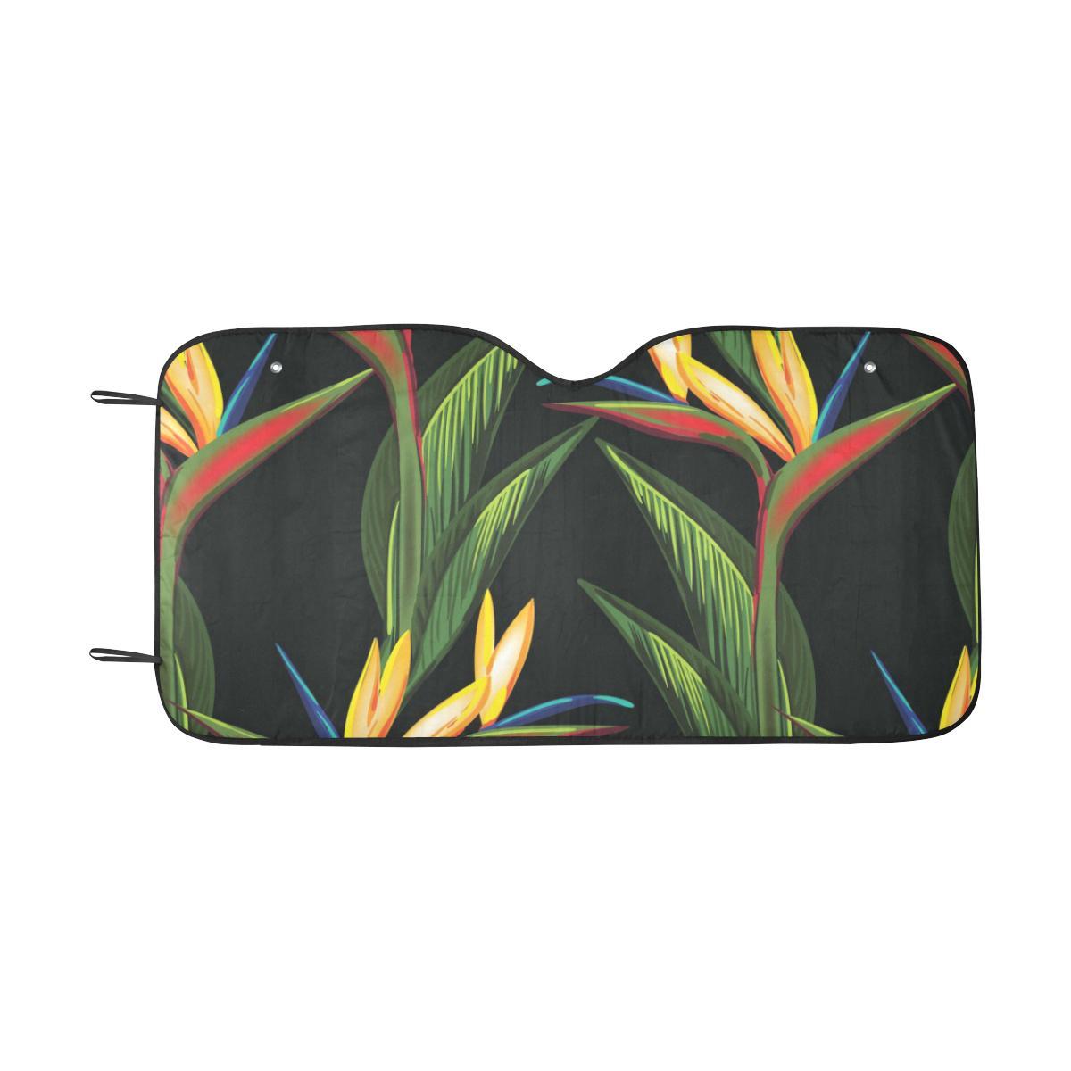 Bird Of Paradise Pattern Print Design BOP012 Car Sun Shade-JorJune