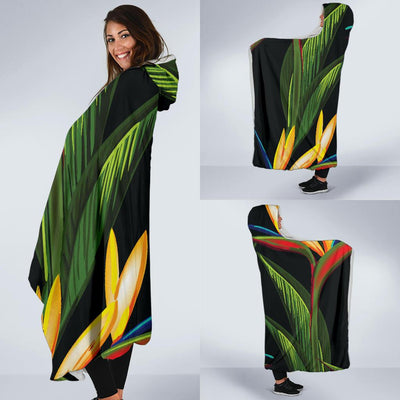 Bird Of Paradise Pattern Print Design BOP012 Hooded Blanket-JORJUNE.COM