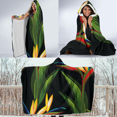 Bird Of Paradise Pattern Print Design BOP012 Hooded Blanket-JORJUNE.COM