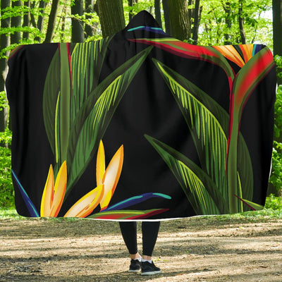 Bird Of Paradise Pattern Print Design BOP012 Hooded Blanket-JORJUNE.COM