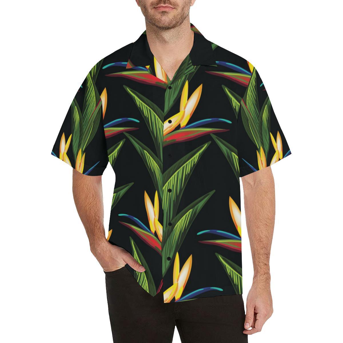 Bird Of Paradise Pattern Print Design BOP012 Men Hawaiian Shirt-JorJune