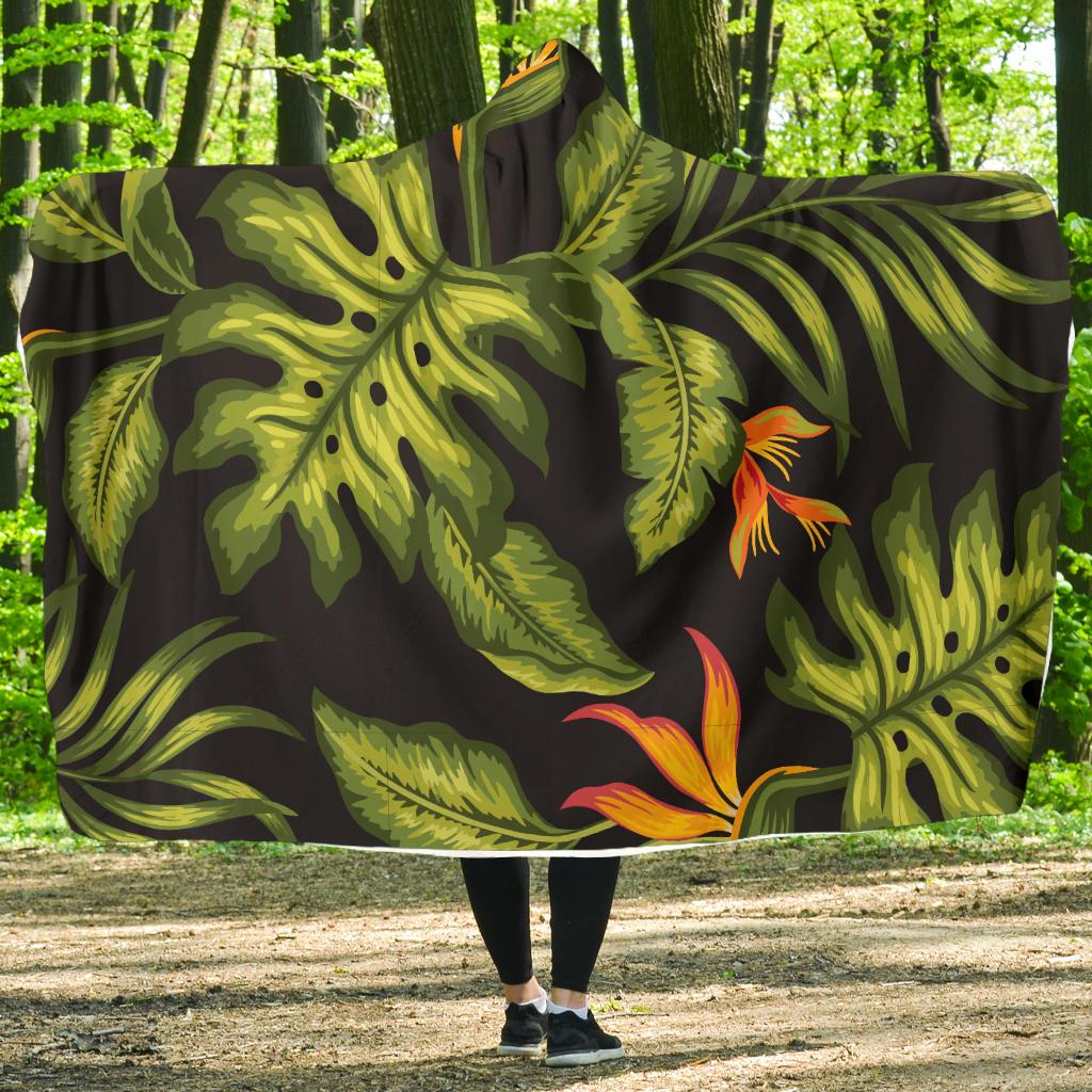 Bird Of Paradise Pattern Print Design BOP013 Hooded Blanket-JORJUNE.COM