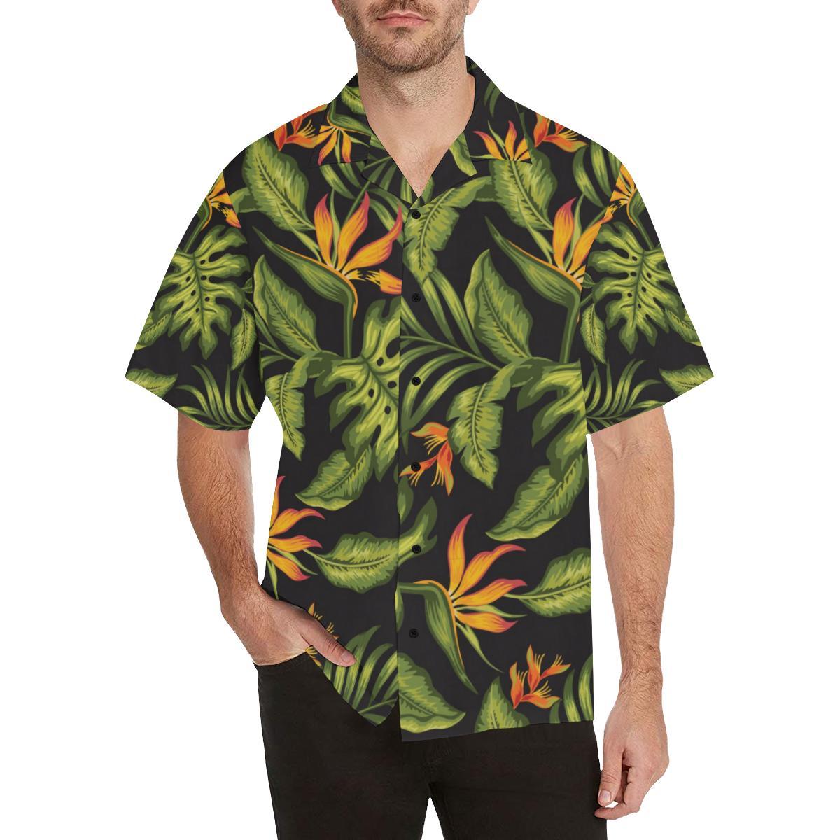 Bird Of Paradise Pattern Print Design BOP013 Men Hawaiian Shirt-JorJune