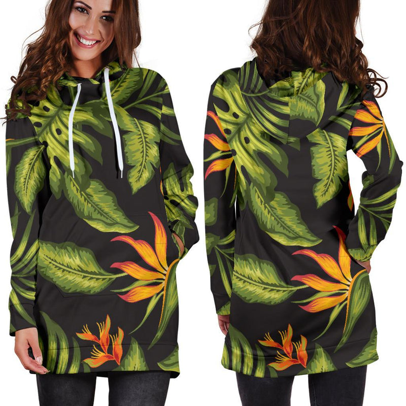 Bird Of Paradise Pattern Print Design BOP013 Women Hoodie Dress