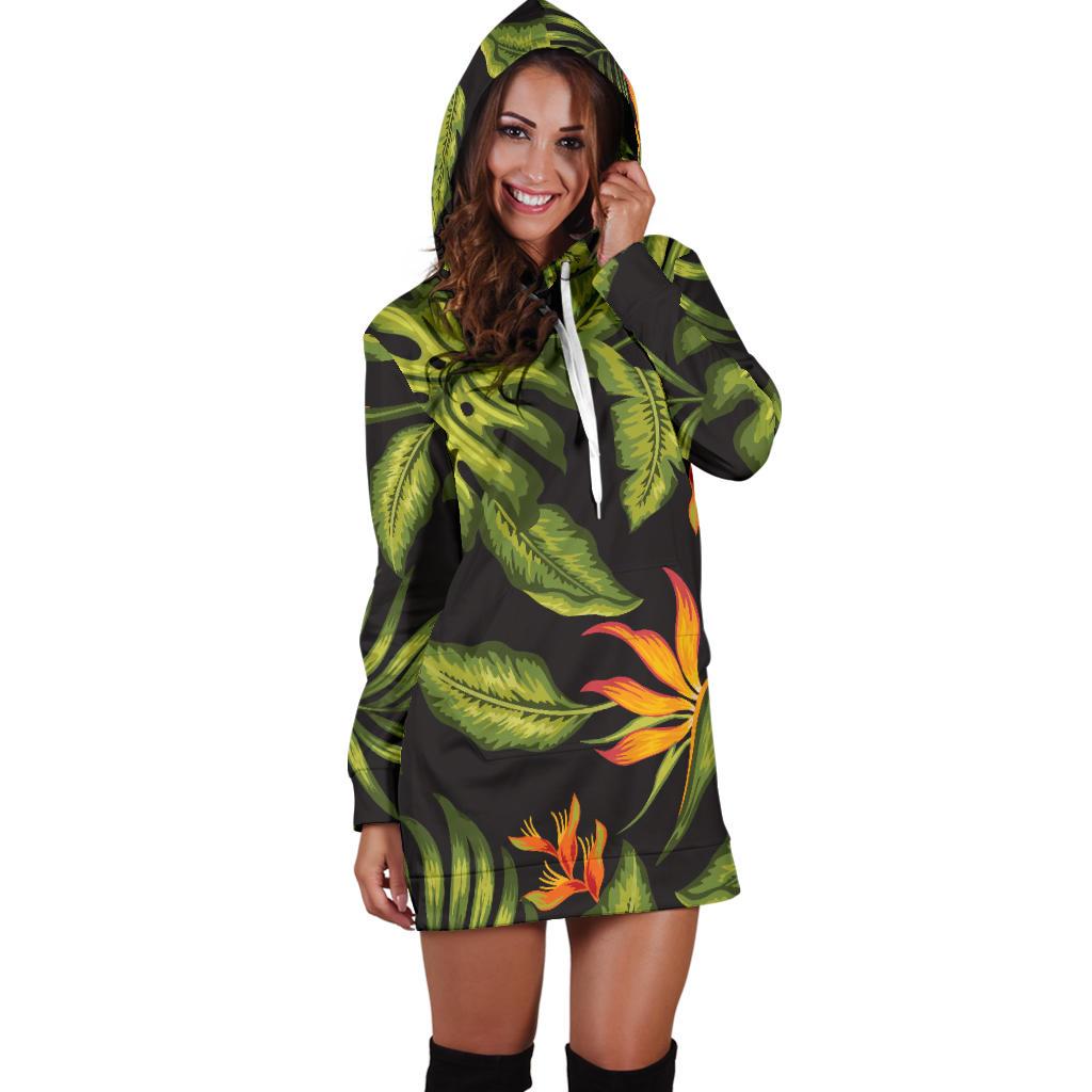 Bird Of Paradise Pattern Print Design BOP013 Women Hoodie Dress