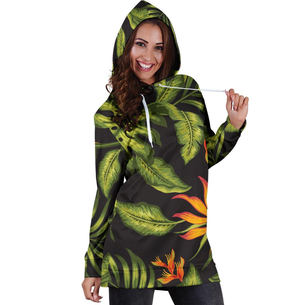 Bird Of Paradise Pattern Print Design BOP013 Women Hoodie Dress