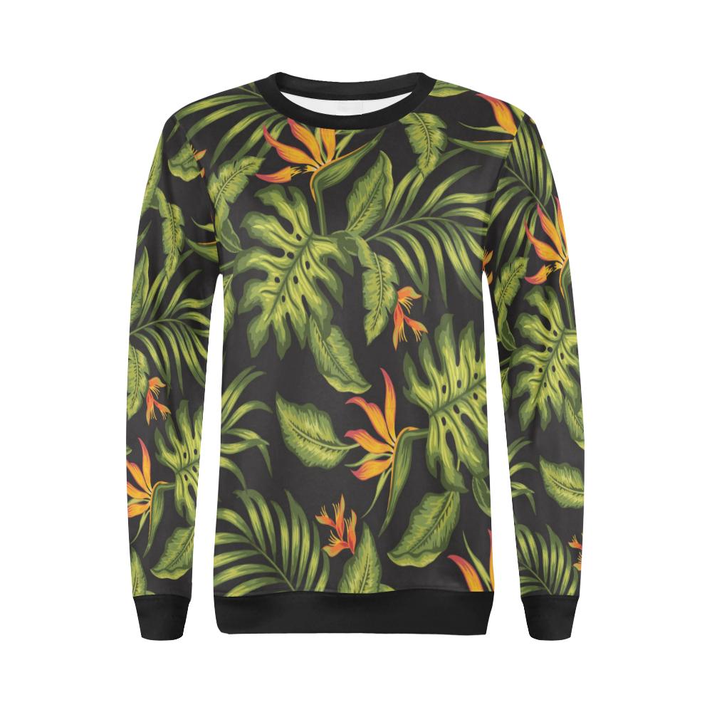 Bird Of Paradise Pattern Print Design BOP013 Women Long Sleeve Sweatshirt-JorJune