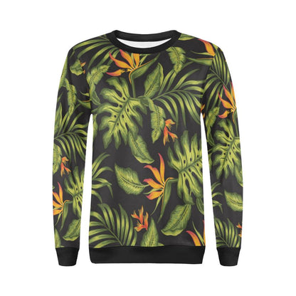 Bird Of Paradise Pattern Print Design BOP013 Women Long Sleeve Sweatshirt-JorJune
